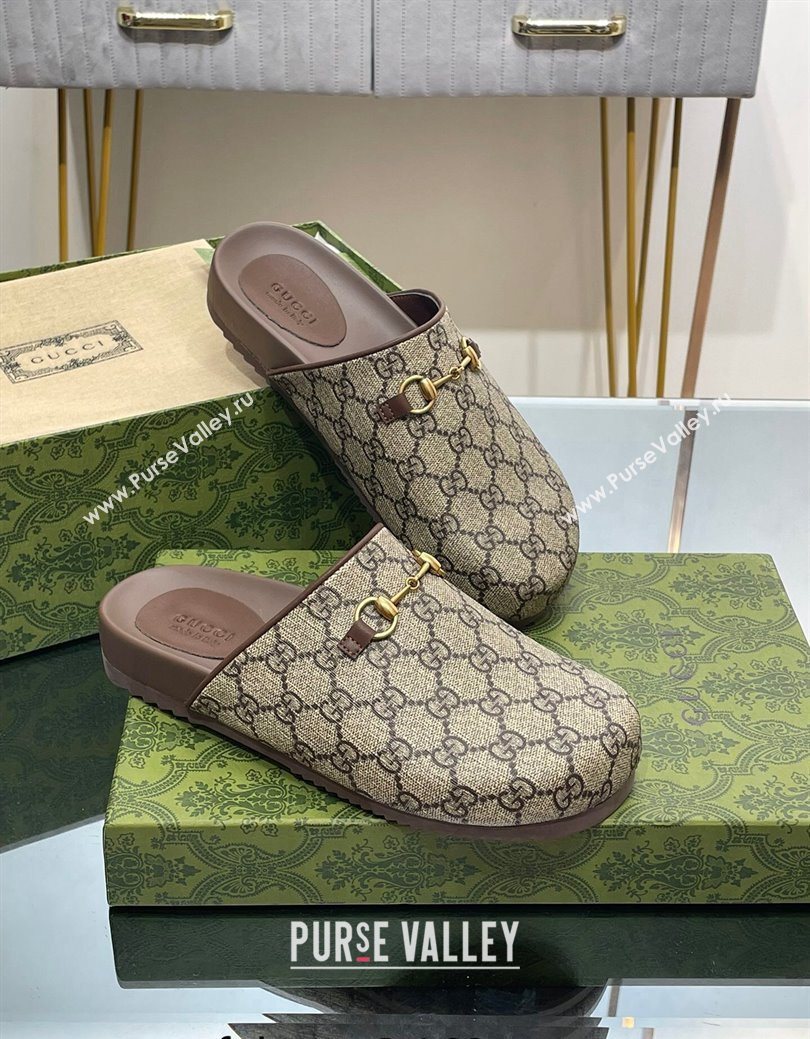Gucci GG Supreme Canvas Horsebit Flat Mules 749815 2023 ‎ (KL-25122701)
