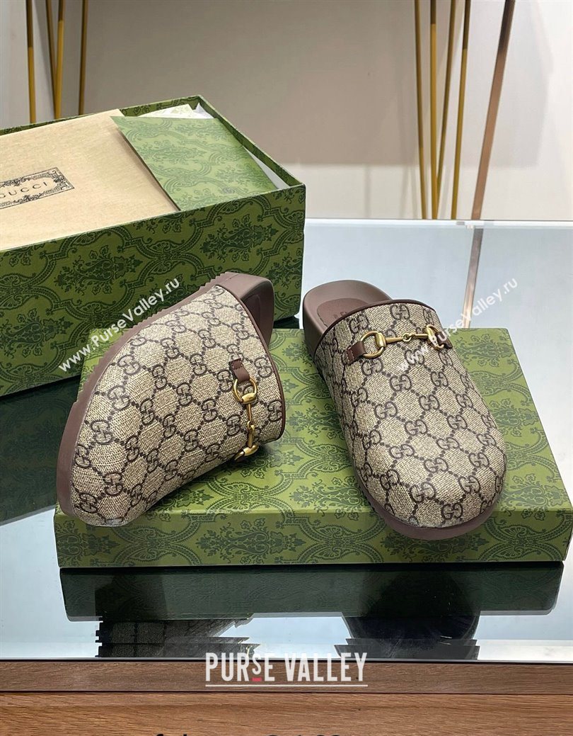 Gucci GG Supreme Canvas Horsebit Flat Mules 749815 2023 ‎ (KL-25122701)