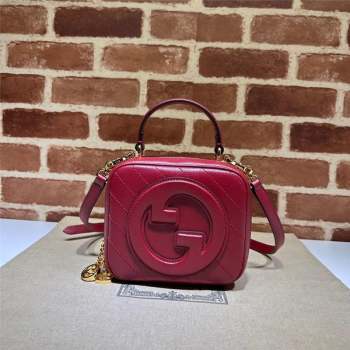 Gucci Blondie Leather Top Handle bag 744434 Red 2023 (DLH-230908038)