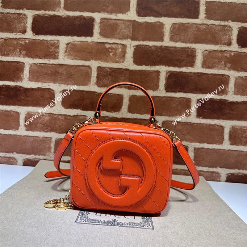 Gucci Blondie Leather Top Handle bag 744434 Orange 2023 (DLH-230908039)