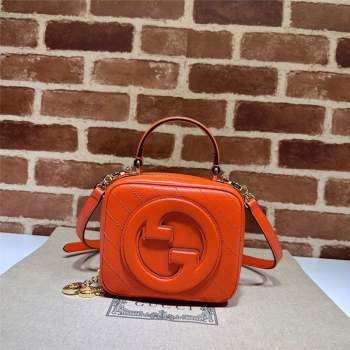 Gucci Blondie Leather Top Handle bag 744434 Orange 2023 (DLH-230908039)