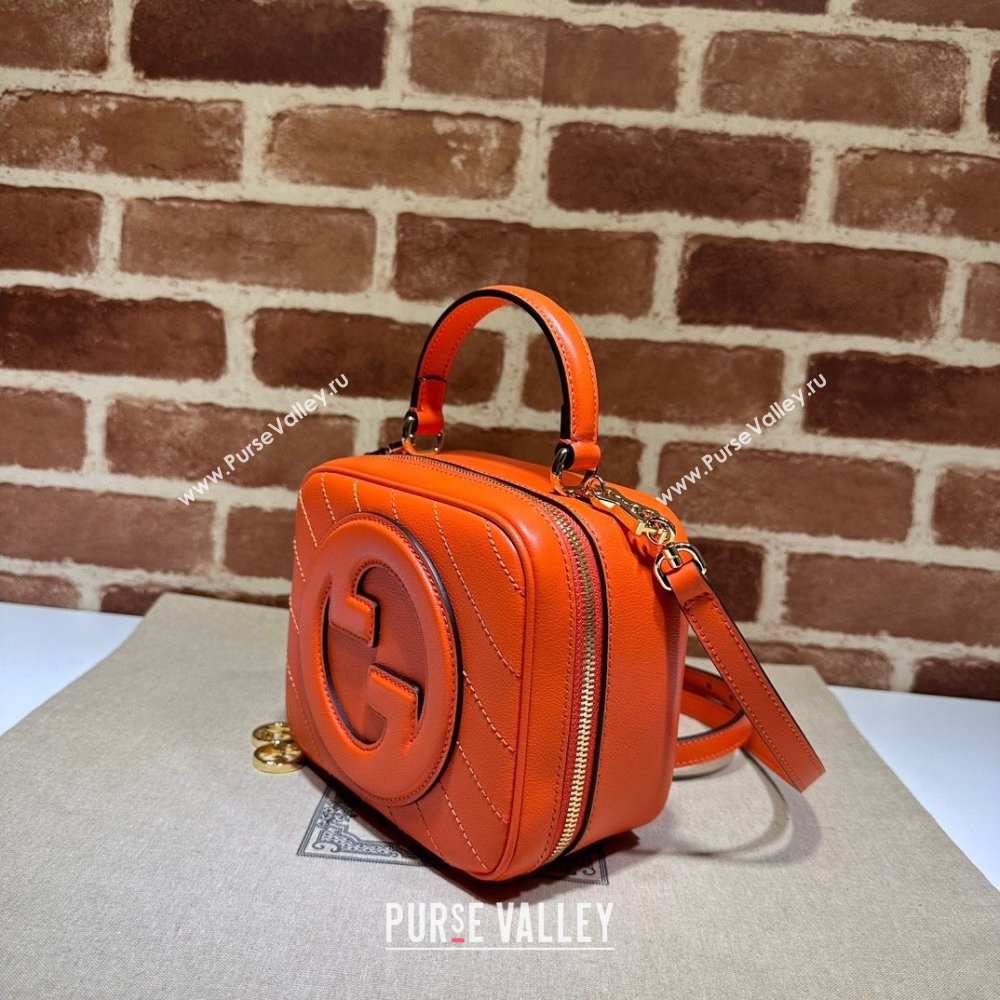 Gucci Blondie Leather Top Handle bag 744434 Orange 2023 (DLH-230908039)