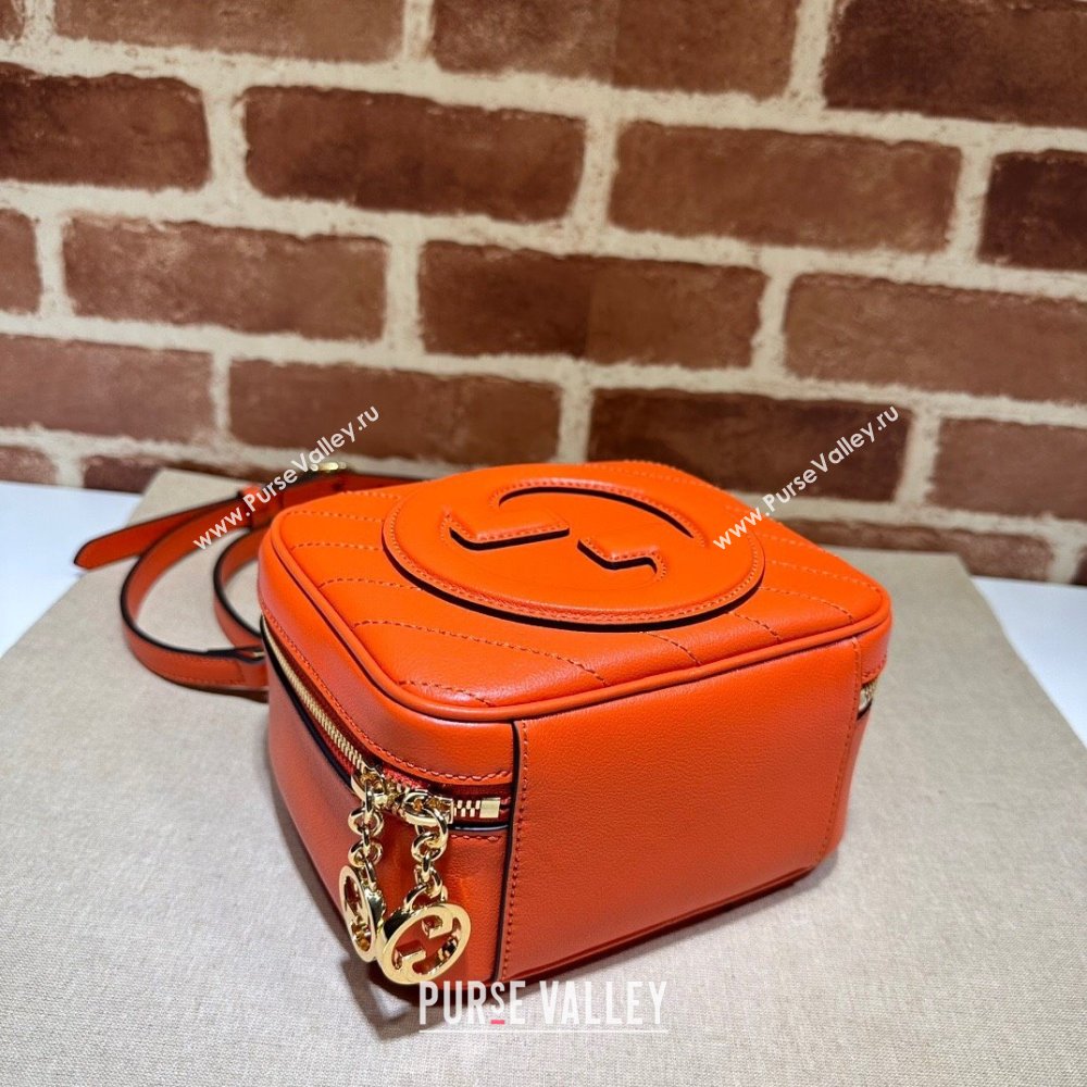 Gucci Blondie Leather Top Handle bag 744434 Orange 2023 (DLH-230908039)