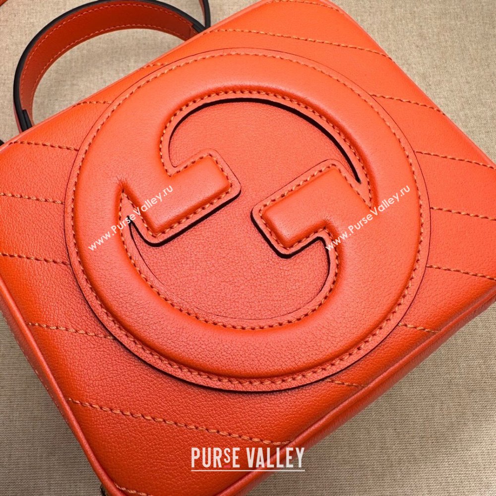 Gucci Blondie Leather Top Handle bag 744434 Orange 2023 (DLH-230908039)