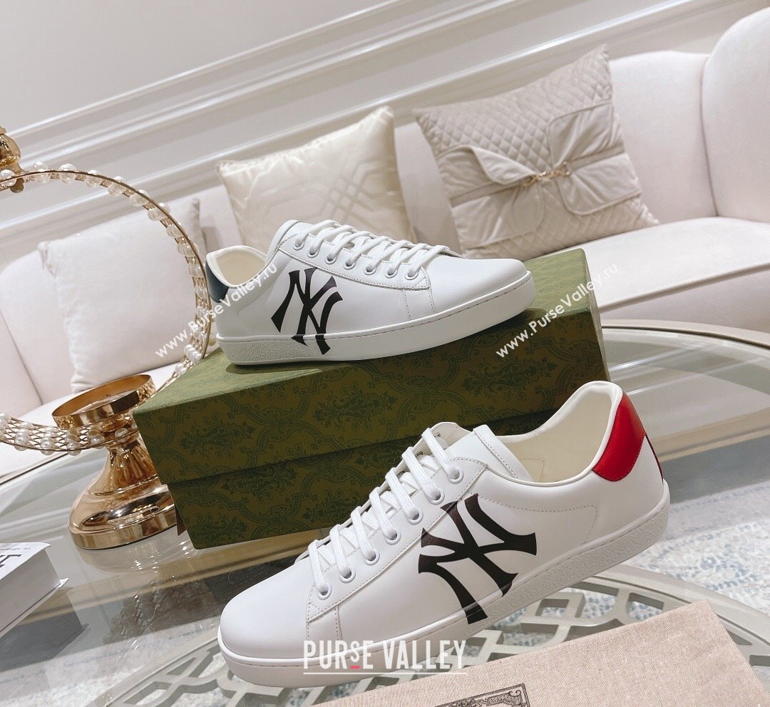 Gucci Ace Leather Sneakers NY White 2023 1012 (SS-231012100)