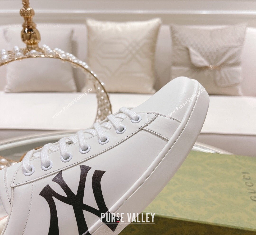 Gucci Ace Leather Sneakers NY White 2023 1012 (SS-231012100)