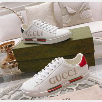 Gucci Ace Leather Sneakers with Web White 30 2023 1012 (SS-231012101)