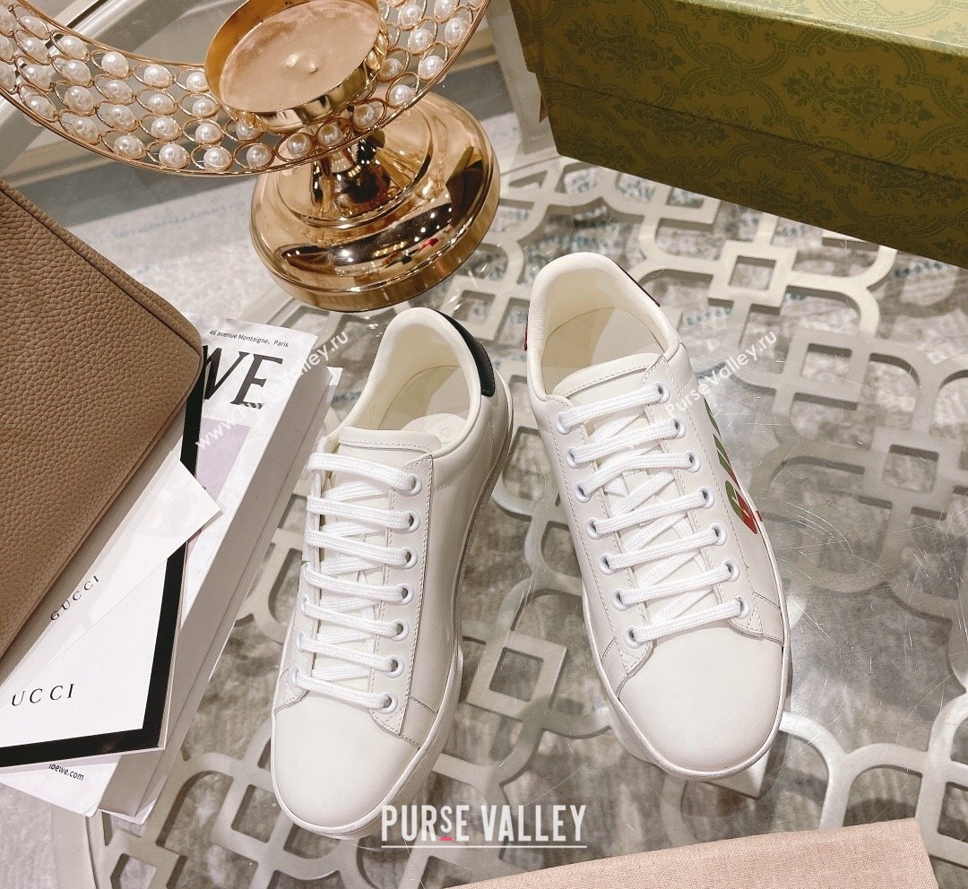 Gucci Ace Leather Sneakers with GUCCI Print White 31 2023 1012 (SS-231012102)