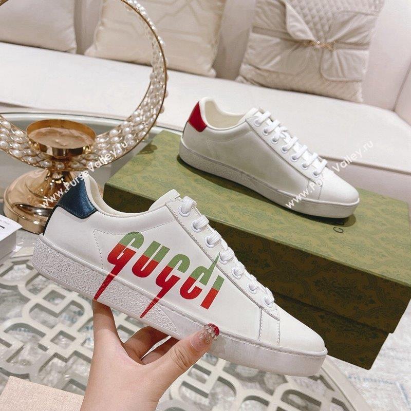 Gucci Ace Leather Sneakers with GUCCI Print White 31 2023 1012 (SS-231012102)