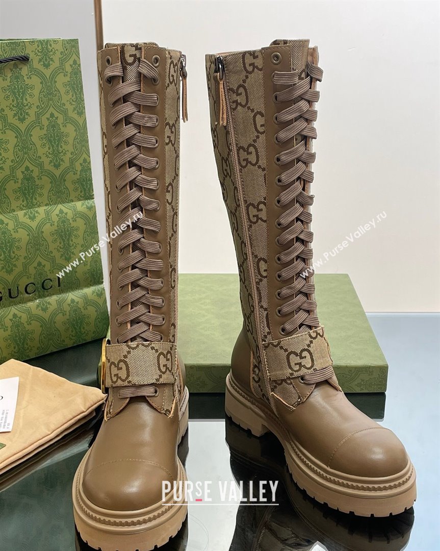 Gucci Blondie GG Canvas Medium Boots Beige 2023 GG10121 (MD-231012021)