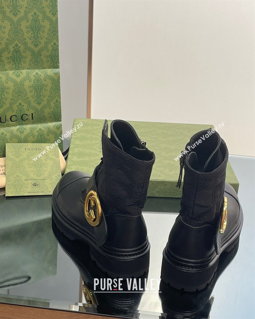 Gucci Blondie GG Fabric Ankle Boots Black 2023 GG10121 (MD-231012023)