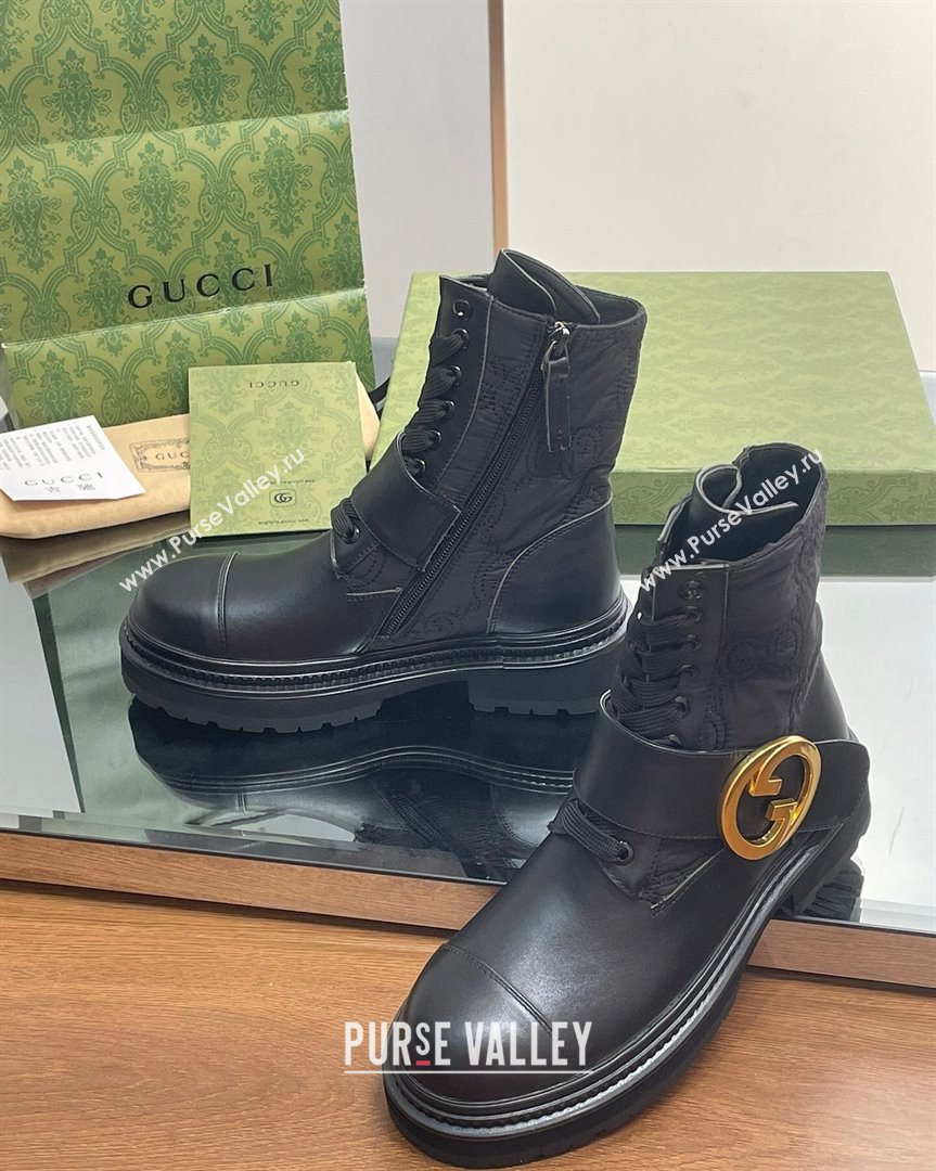 Gucci Blondie GG Fabric Ankle Boots Black 2023 GG10121 (MD-231012023)