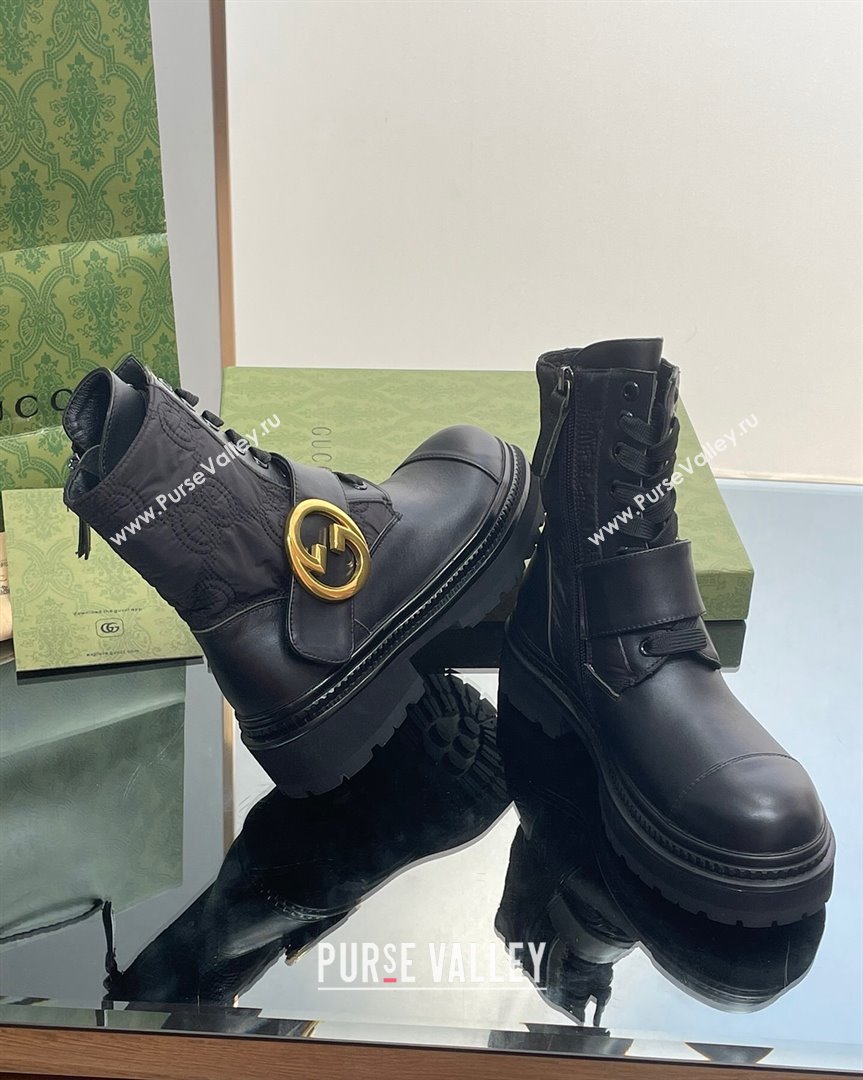 Gucci Blondie GG Fabric Ankle Boots Black 2023 GG10121 (MD-231012023)