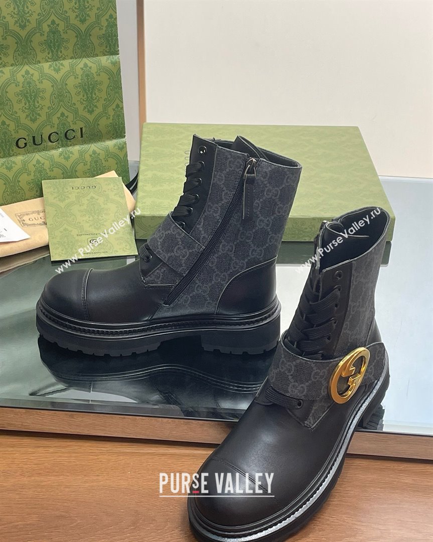 Gucci Blondie GG Canvas Ankle Boots Black 2023 GG10121 (MD-231012024)