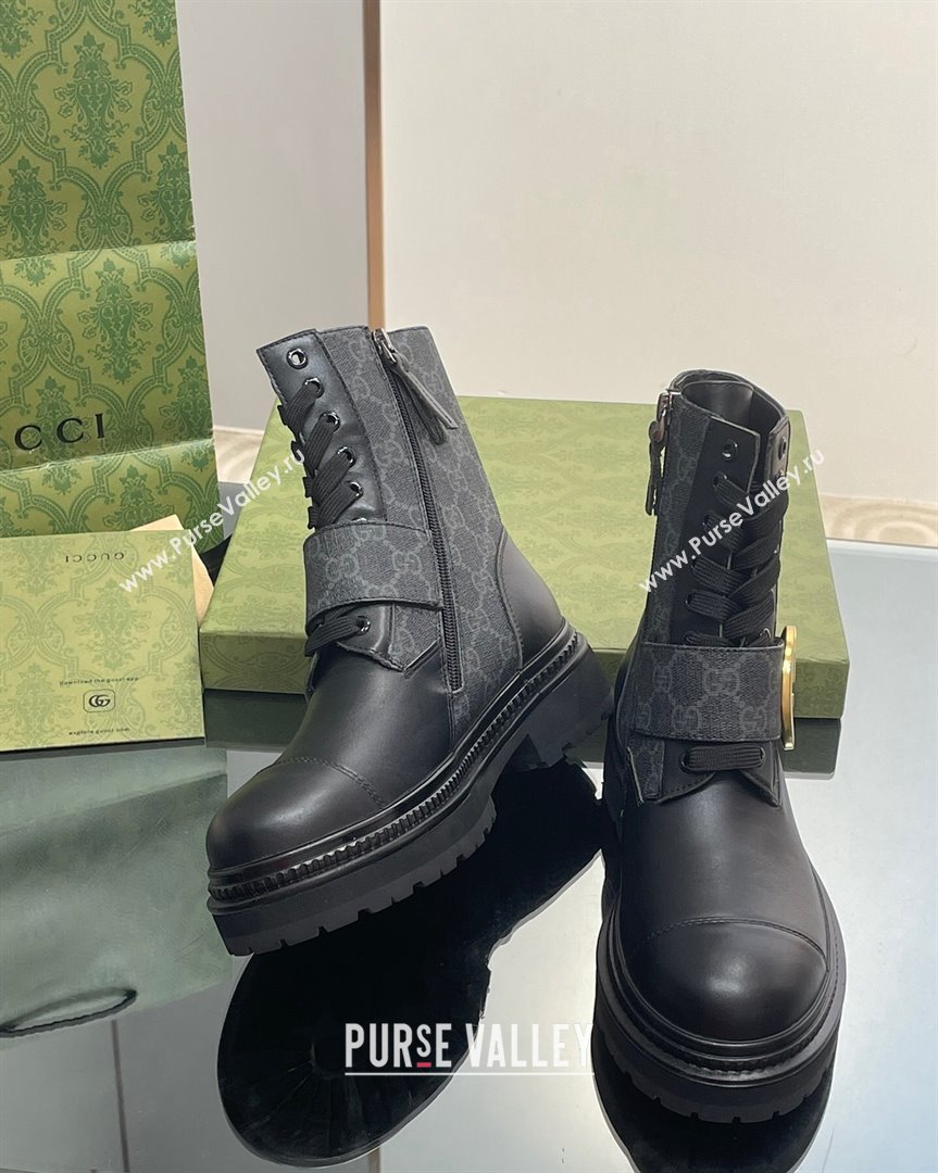 Gucci Blondie GG Canvas Ankle Boots Black 2023 GG10121 (MD-231012024)