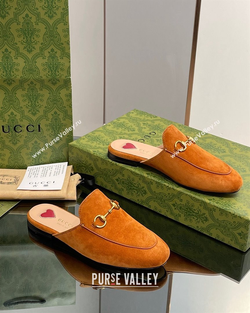 Gucci Princetown Suede Flat Slippers Light Brown 2023 557730 (MD-231012045)