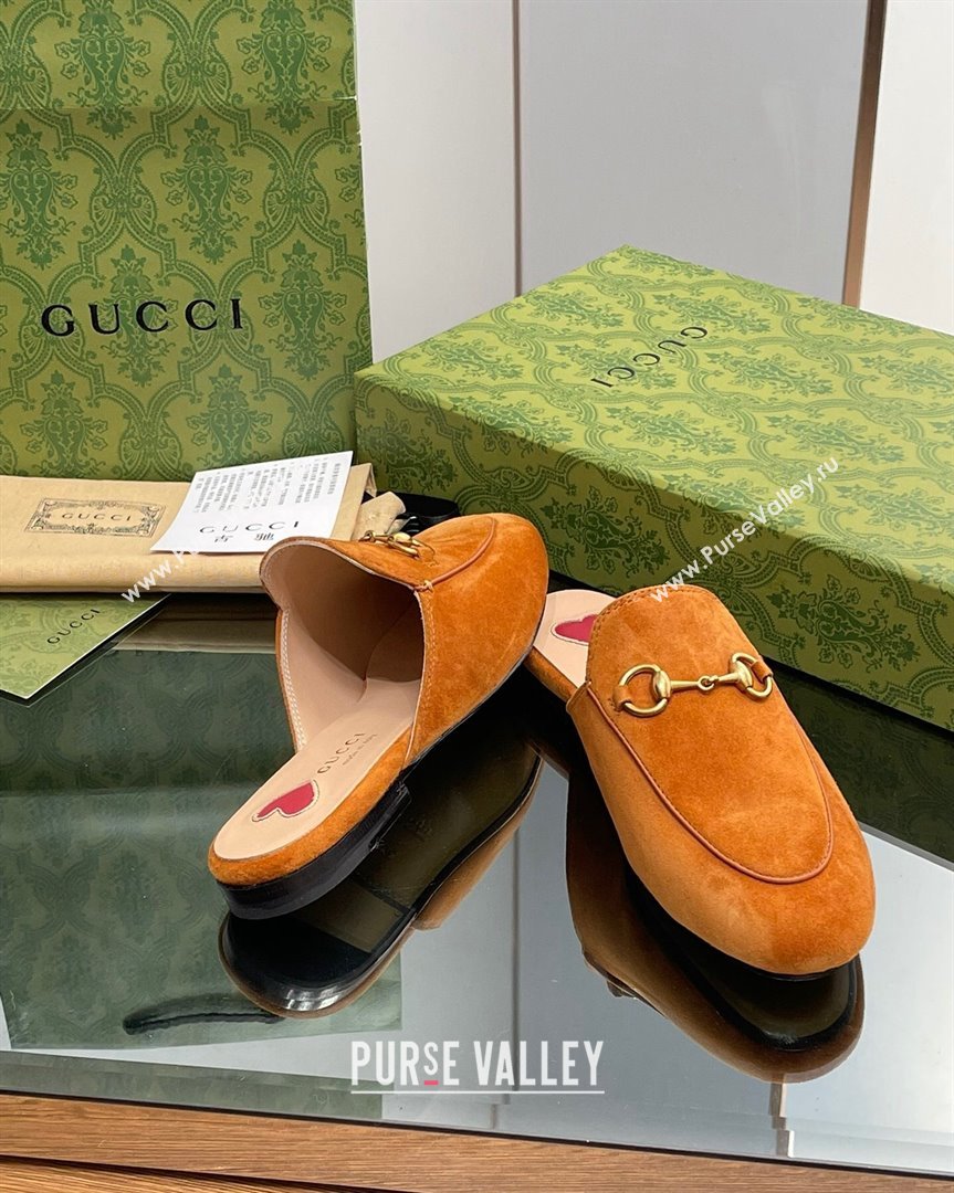 Gucci Princetown Suede Flat Slippers Light Brown 2023 557730 (MD-231012045)