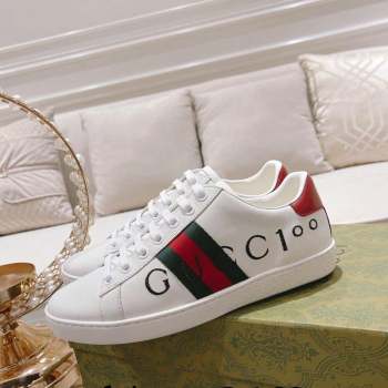 Gucci Ace Leather Sneakers with GUCCI Embroidered White 2023 1012 (SS-231012073)