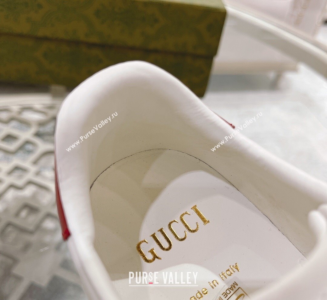 Gucci Ace Leather Sneakers with GUCCI Embroidered White 2023 1012 (SS-231012073)