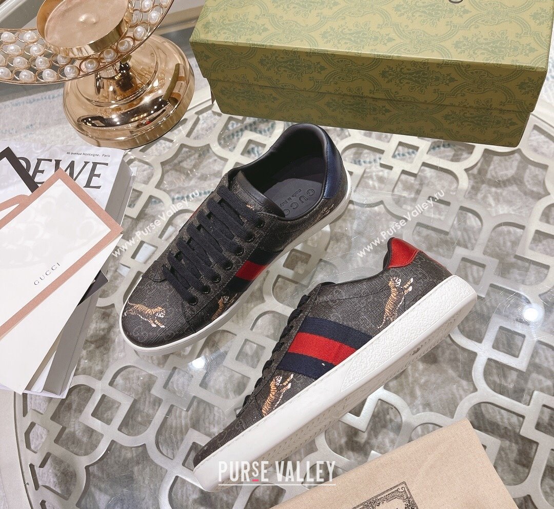 Gucci Ace GG Canvas Sneakers with Tigers Black 3 2023 1012 (SS-231012074)