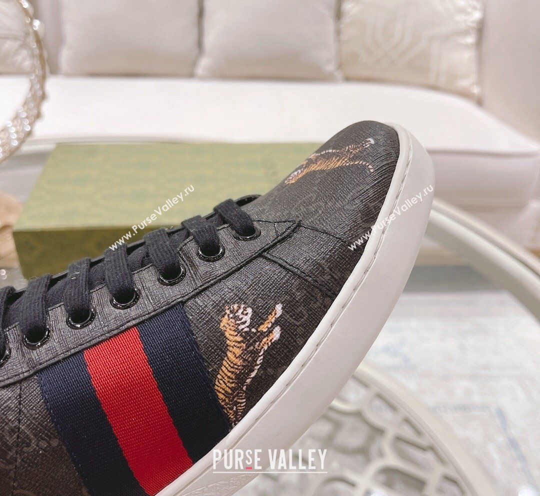 Gucci Ace GG Canvas Sneakers with Tigers Black 3 2023 1012 (SS-231012074)