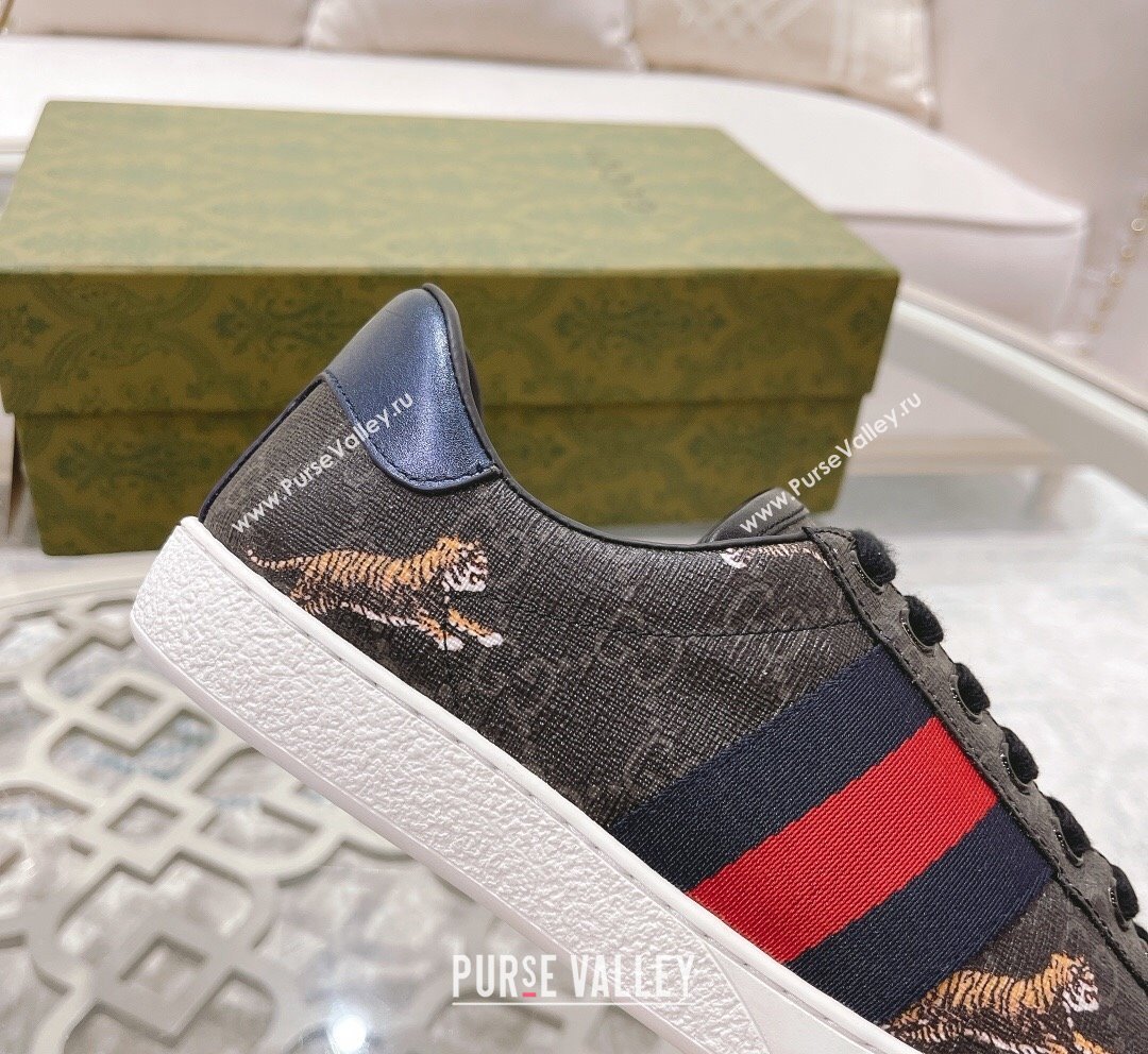 Gucci Ace GG Canvas Sneakers with Tigers Black 3 2023 1012 (SS-231012074)