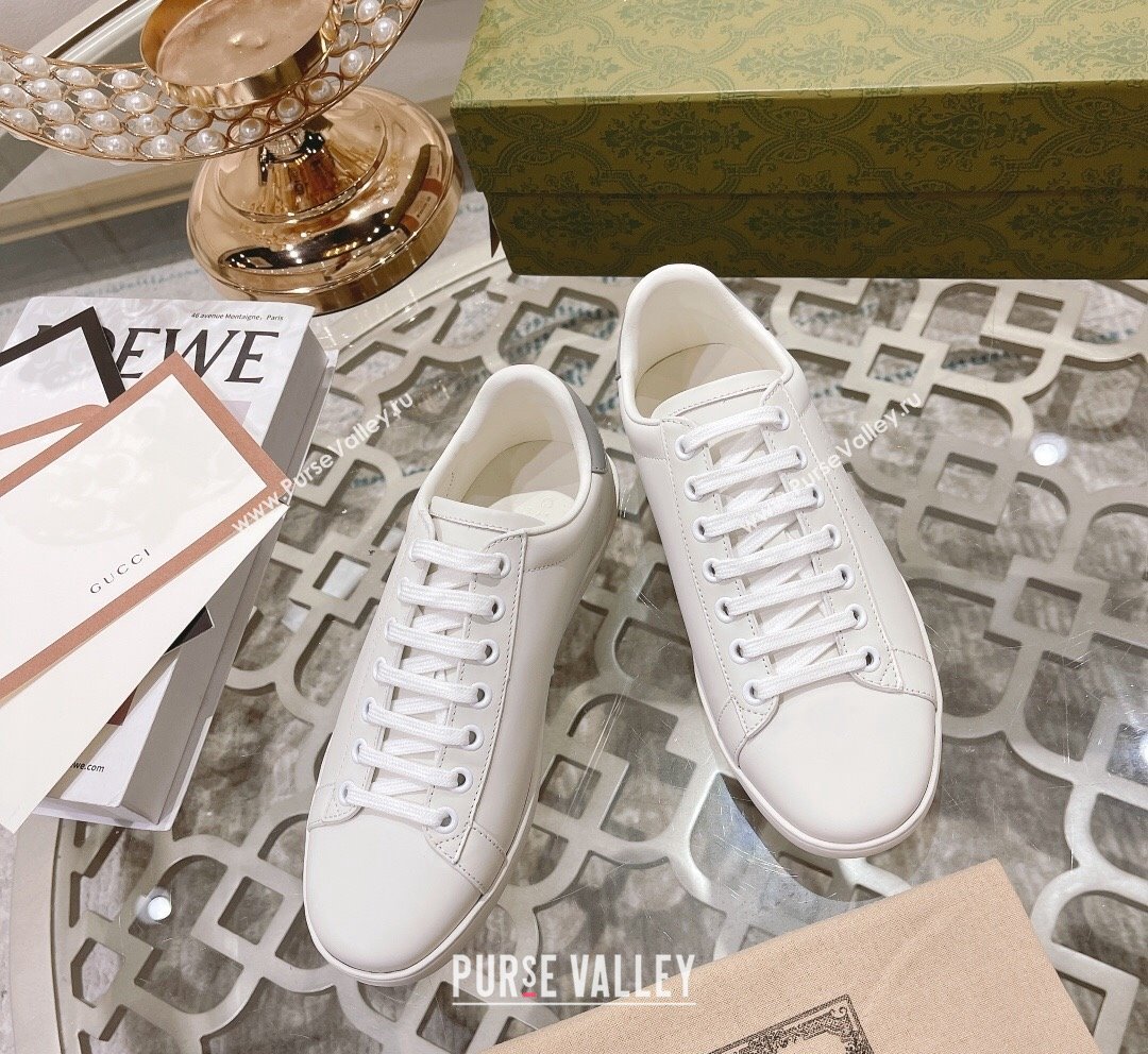 Gucci Ace Leather Sneakers with Interlocking G White 5 2023 1012 (SS-231012076)