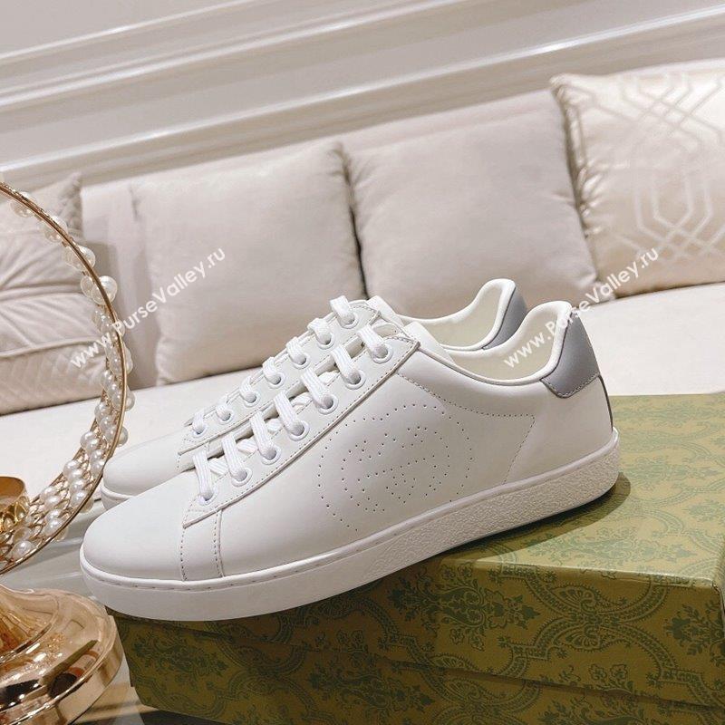 Gucci Ace Leather Sneakers with Interlocking G White 5 2023 1012 (SS-231012076)