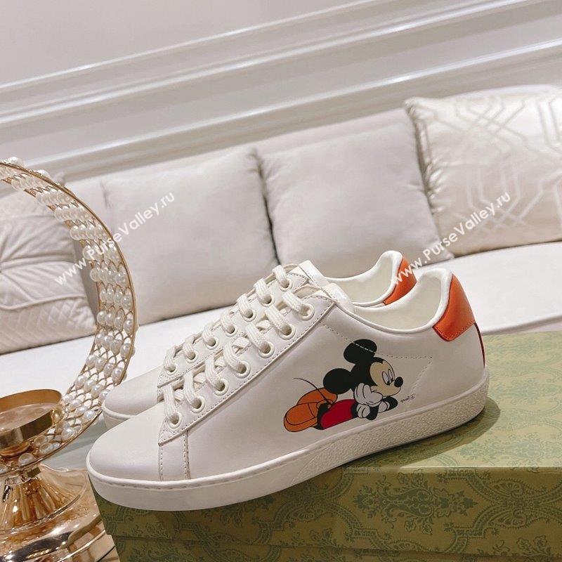 Gucci Ace Leather Sneakers Mickey Mouse White 7 2023 1012 (SS-231012078)