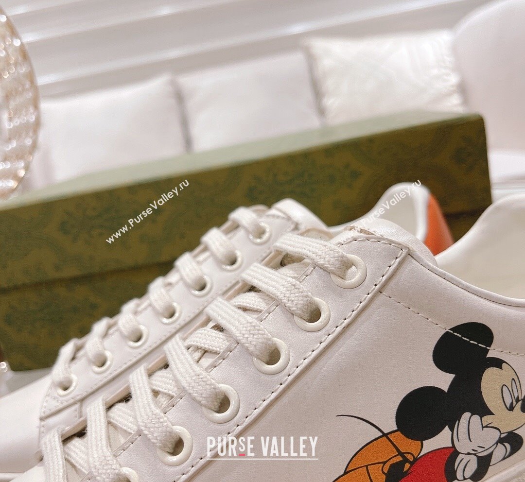 Gucci Ace Leather Sneakers Mickey Mouse White 7 2023 1012 (SS-231012078)