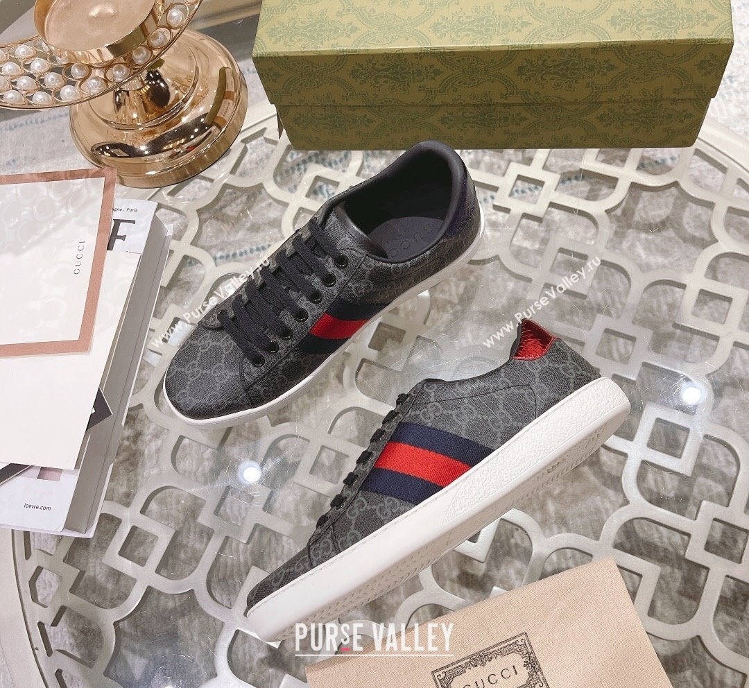 Gucci Ace GG Canvas Sneakers Black 9 2023 1012 (SS-231012080)