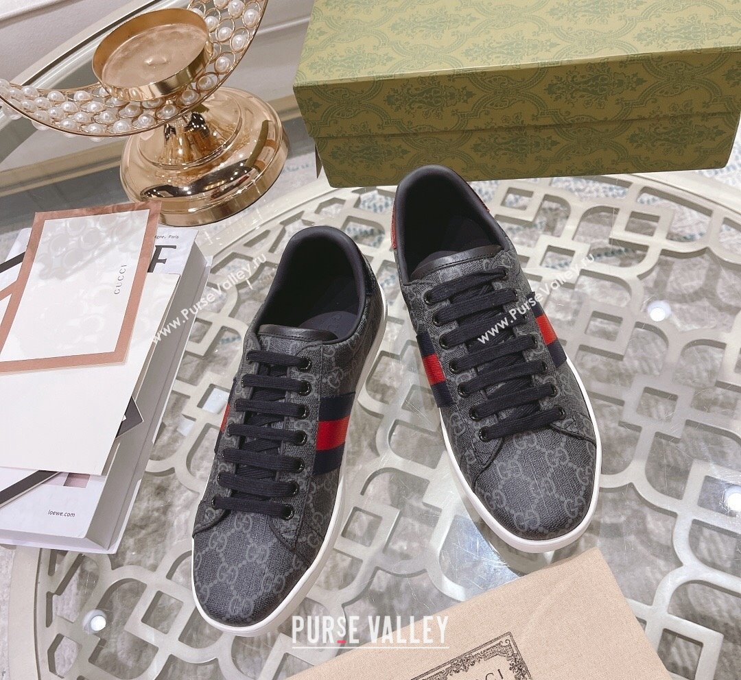 Gucci Ace GG Canvas Sneakers Black 9 2023 1012 (SS-231012080)