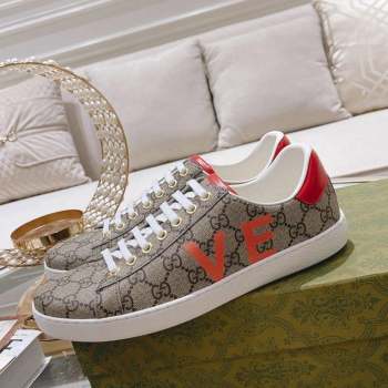 Gucci Ace GG Canvas Sneakers LOVE Beige 12 2023 1012 (SS-231012083)