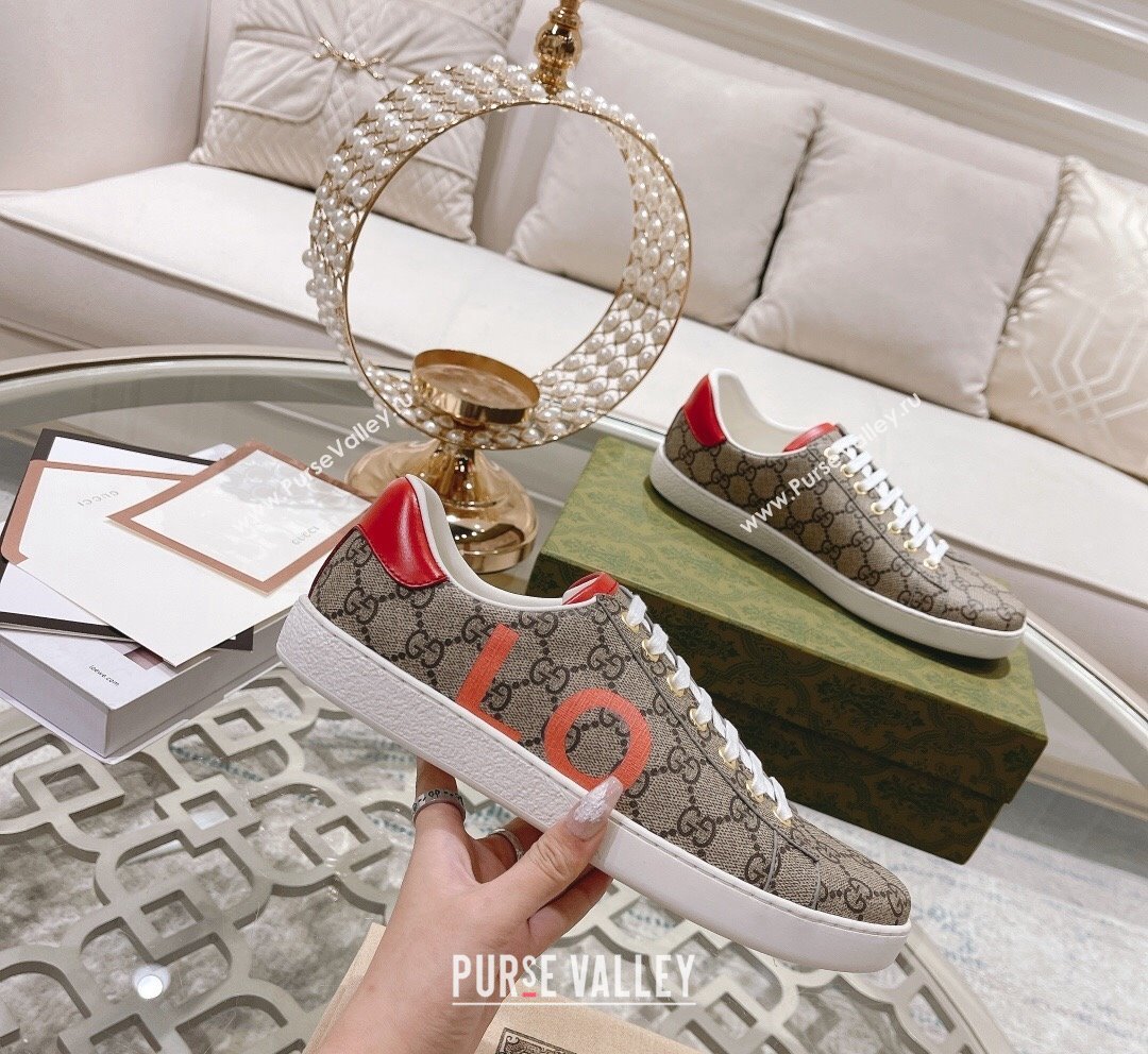 Gucci Ace GG Canvas Sneakers LOVE Beige 12 2023 1012 (SS-231012083)