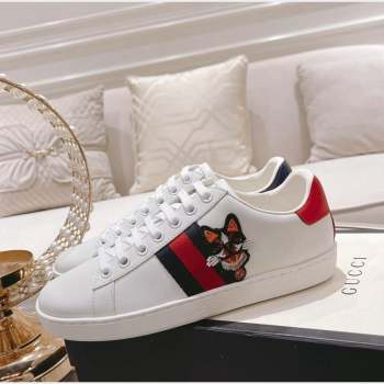 Gucci Ace Leather Sneakers DOG White 13 2023 1012 (SS-231012084)