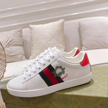 Gucci Ace Leather Sneakers BLOOM White 14 2023 1012 (SS-231012085)