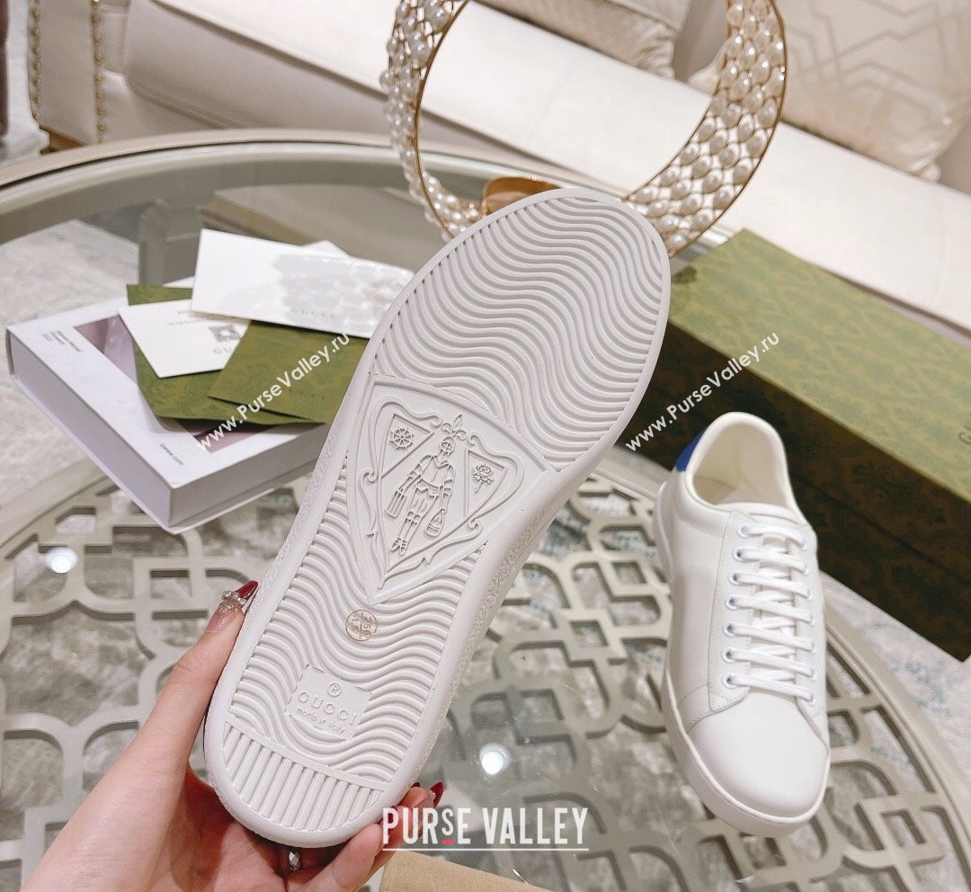 Gucci Ace Leather Sneakers with Snakeskin Printed Interlocking G White 2023 1012 (SS-231012086)