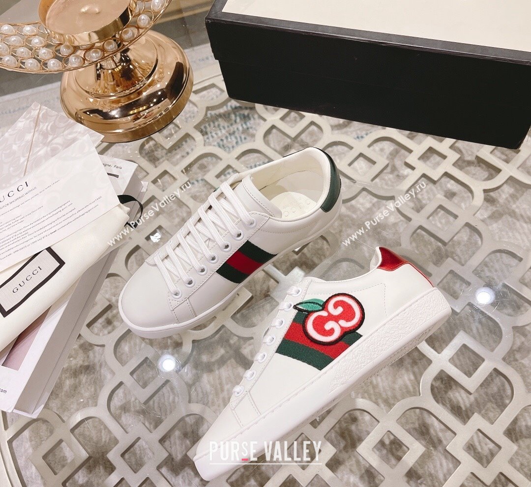 Gucci Ace Leather Sneakers GG Apple White 2023 1012 (SS-231012095)
