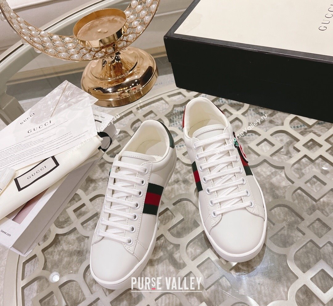 Gucci Ace Leather Sneakers GG Apple White 2023 1012 (SS-231012095)