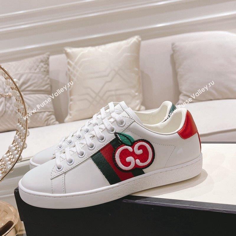 Gucci Ace Leather Sneakers GG Apple White 2023 1012 (SS-231012095)