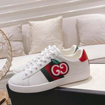 Gucci Ace Leather Sneakers GG Apple White 2023 1012 (SS-231012095)