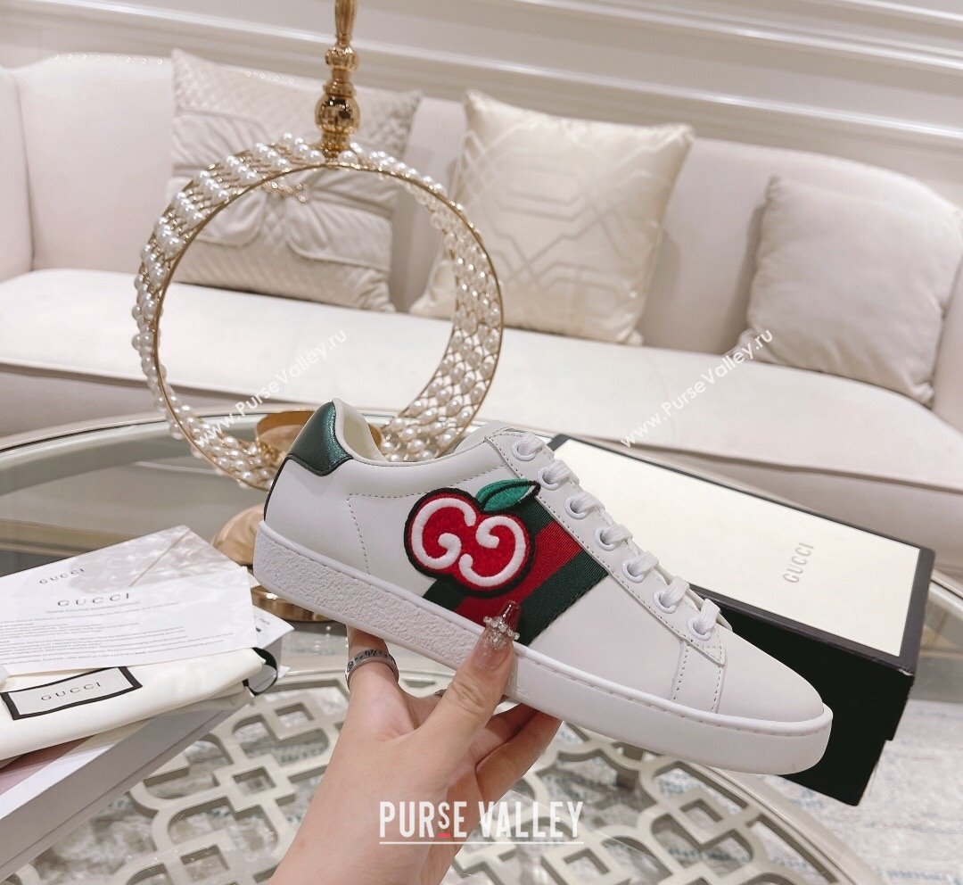 Gucci Ace Leather Sneakers GG Apple White 2023 1012 (SS-231012095)