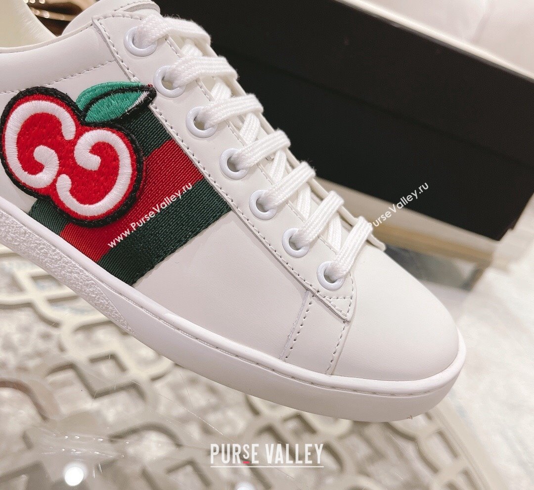 Gucci Ace Leather Sneakers GG Apple White 2023 1012 (SS-231012095)