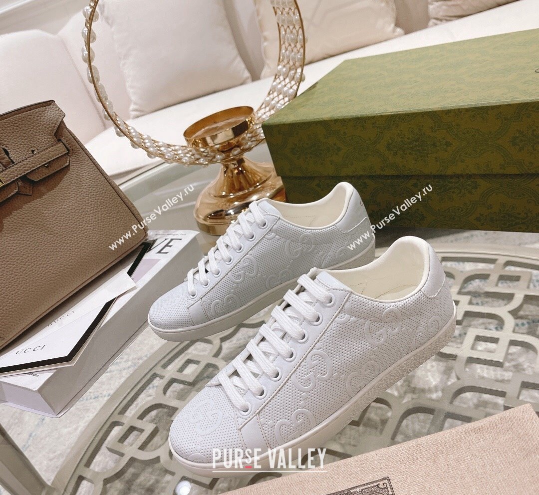 Gucci Ace GG Leather Sneakers White 27 2023 1012 (SS-231012098)