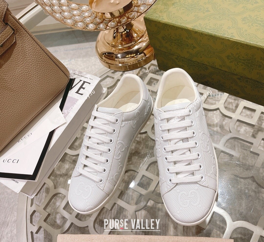 Gucci Ace GG Leather Sneakers White 27 2023 1012 (SS-231012098)