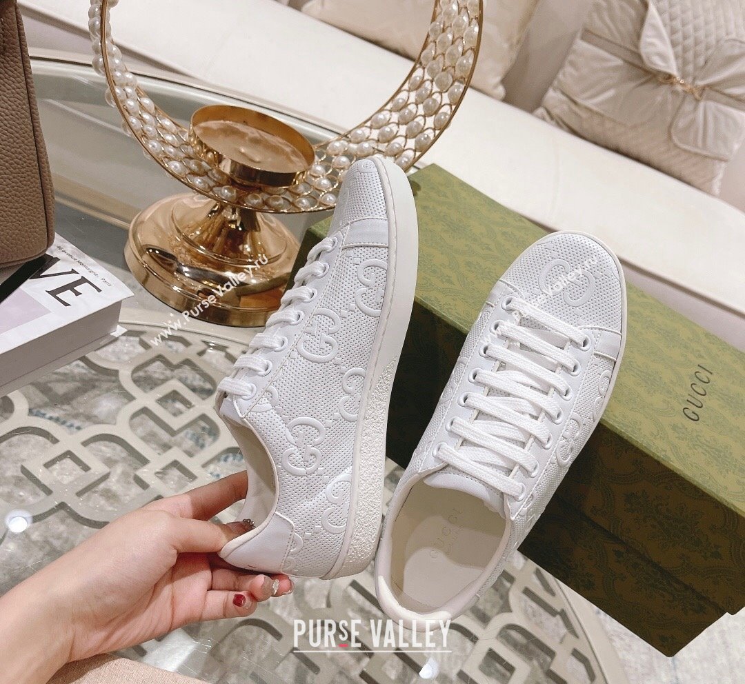 Gucci Ace GG Leather Sneakers White 27 2023 1012 (SS-231012098)