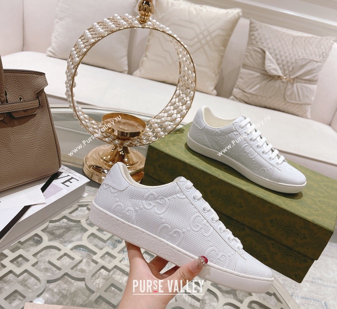 Gucci Ace GG Leather Sneakers White 27 2023 1012 (SS-231012098)