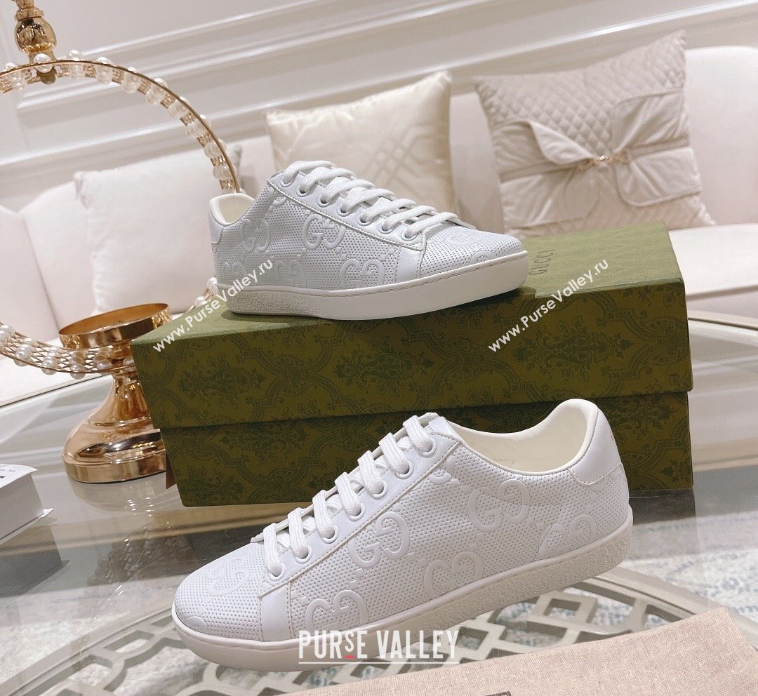 Gucci Ace GG Leather Sneakers White 27 2023 1012 (SS-231012098)