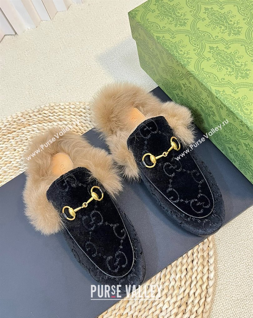 Gucci GG Velvet and Wool Slipper Black 2 2023 1024 (MD-231024020)