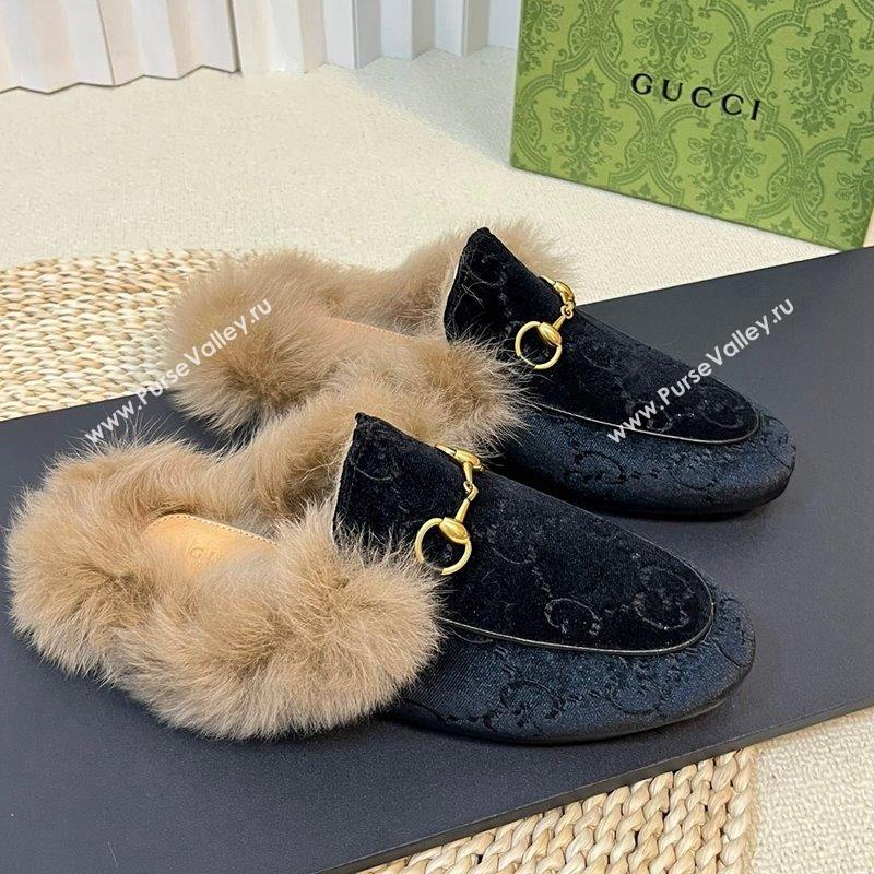 Gucci GG Velvet and Wool Slipper Black 2 2023 1024 (MD-231024020)